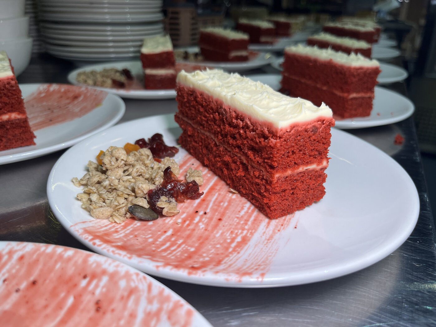 Red Velvet, complimentary signature dessert for the birthday person