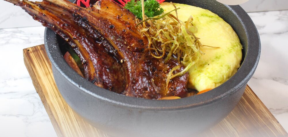 Hot Stone Bowl Grilled Lamb Racks
